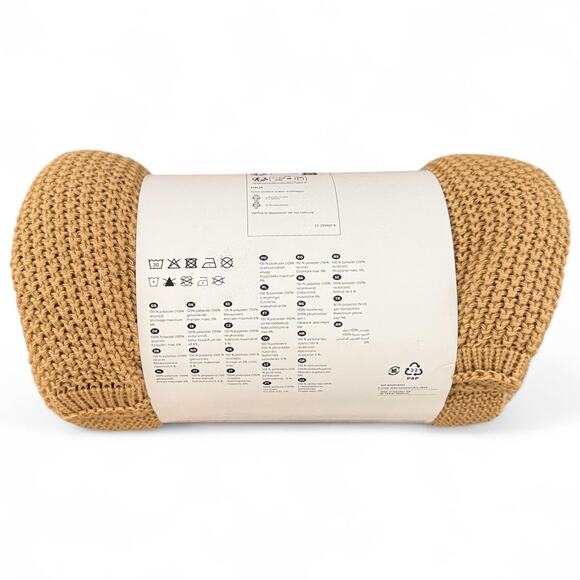 IKEA HUMLEMOTT Yellow Beige Throw Blanket 51" x 67" - Picture 4 of 4